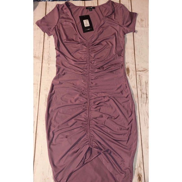 Ruched Dress - Lavender - Picture 7 of 7